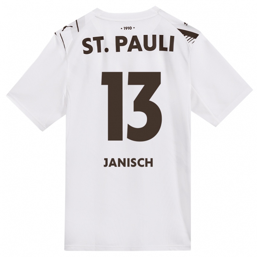 נשים August Janisch #13 קפה לבן אדום הרחק ג'רזי 2026/27 חולצה קצרה