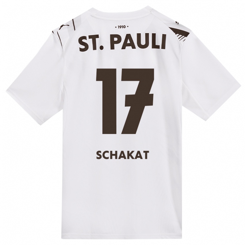 נשים Julian Schakat #17 קפה לבן אדום הרחק ג'רזי 2026/27 חולצה קצרה