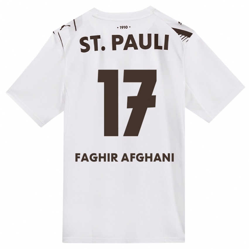 נשים Younan Faghir Afghani #17 קפה לבן אדום הרחק ג'רזי 2026/27 חולצה קצרה