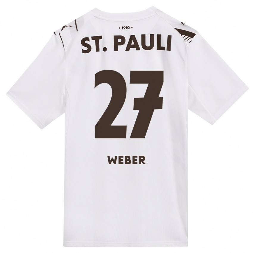נשים Hugo Weber #27 קפה לבן אדום הרחק ג'רזי 2026/27 חולצה קצרה