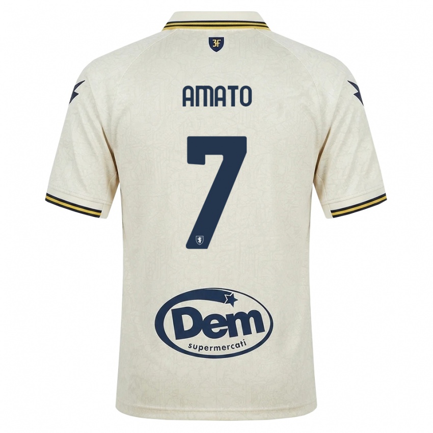 נשים Leonardo Amato #7 תחרה ישנה צהוב שחור הרחק ג'רזי 2026/27 חולצה קצרה