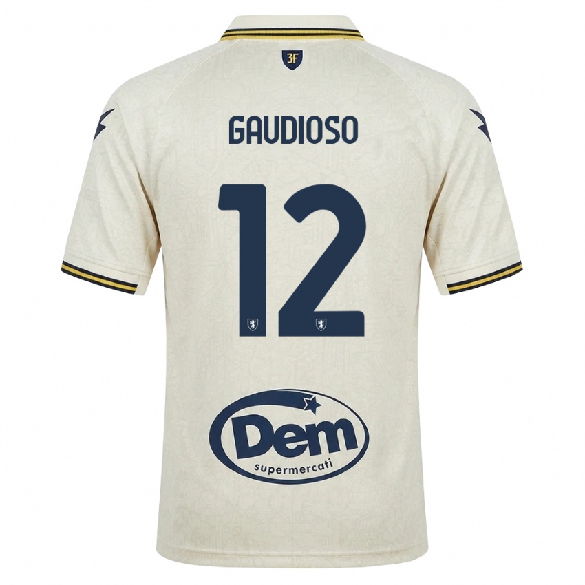 נשים Gianmaria Gaudioso #12 תחרה ישנה צהוב שחור הרחק ג'רזי 2026/27 חולצה קצרה