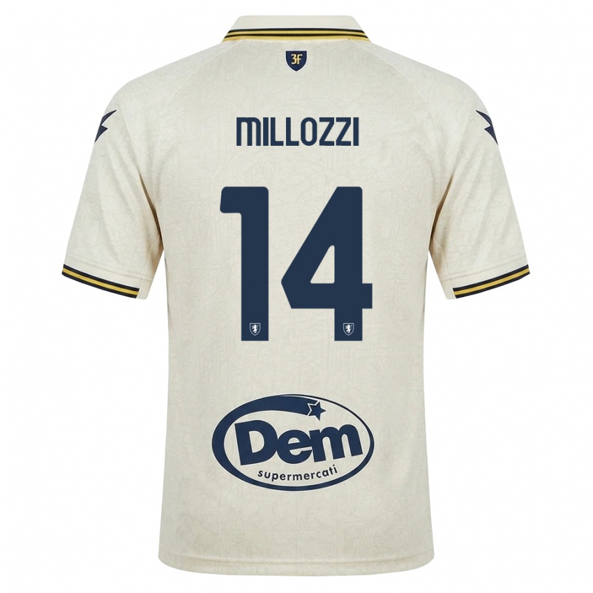 נשים Francesco Millozzi #14 תחרה ישנה צהוב שחור הרחק ג'רזי 2026/27 חולצה קצרה