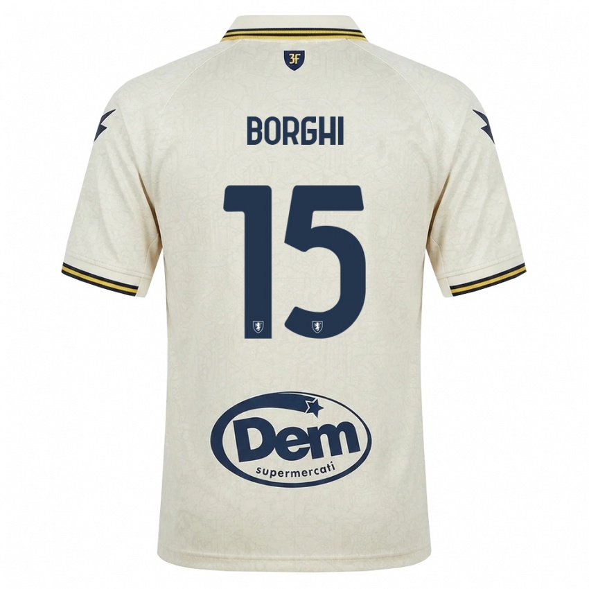 נשים Giordano Borghi #15 תחרה ישנה צהוב שחור הרחק ג'רזי 2026/27 חולצה קצרה