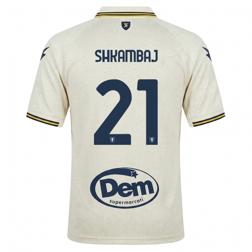 נשים Ardit Shkambaj #21 תחרה ישנה צהוב שחור הרחק ג'רזי 2026/27 חולצה קצרה