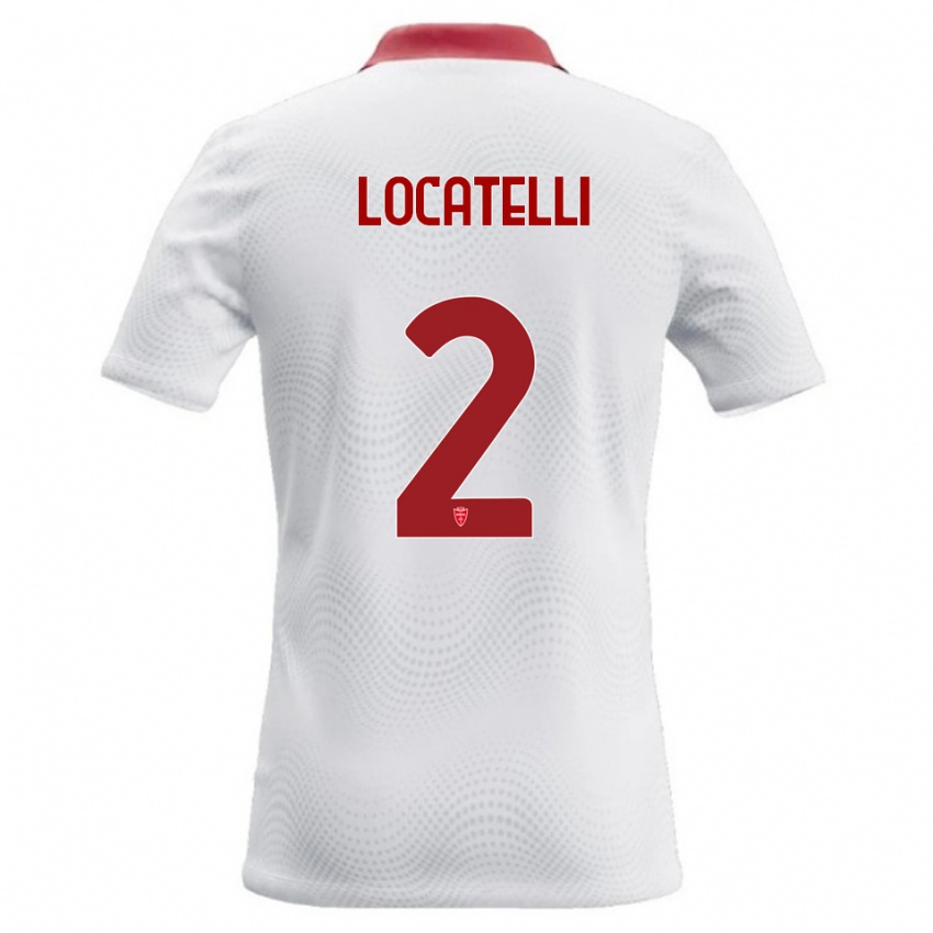 נשים Gabriel Locatelli #2 לבן אדום הרחק ג'רזי 2026/27 חולצה קצרה