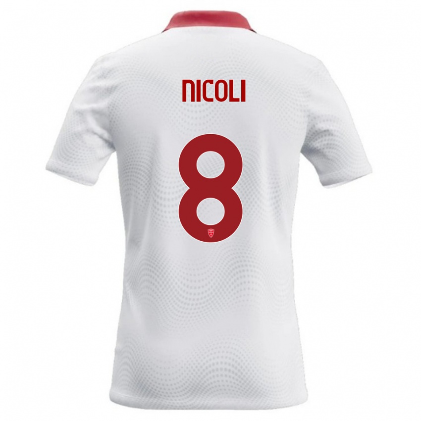 נשים Andrea Nicoli #8 לבן אדום הרחק ג'רזי 2026/27 חולצה קצרה