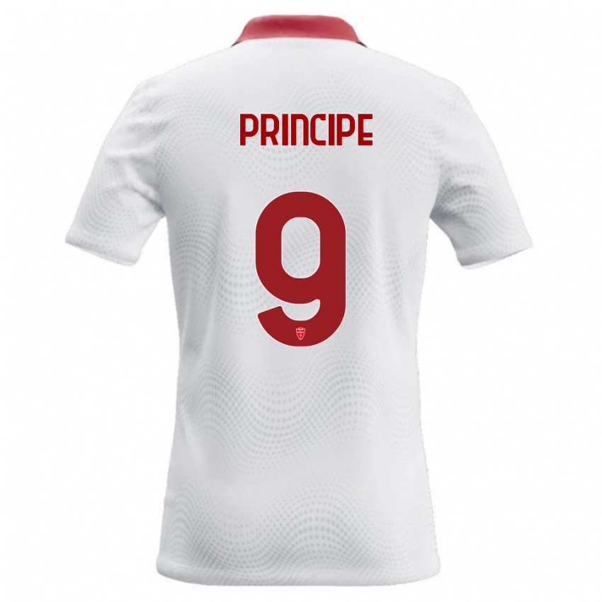 נשים Tommaso Principe #9 לבן אדום הרחק ג'רזי 2026/27 חולצה קצרה נשים Tommaso Principe #9 לבן אדום הרחק ג'רזי 2026/27 חולצה קצרה