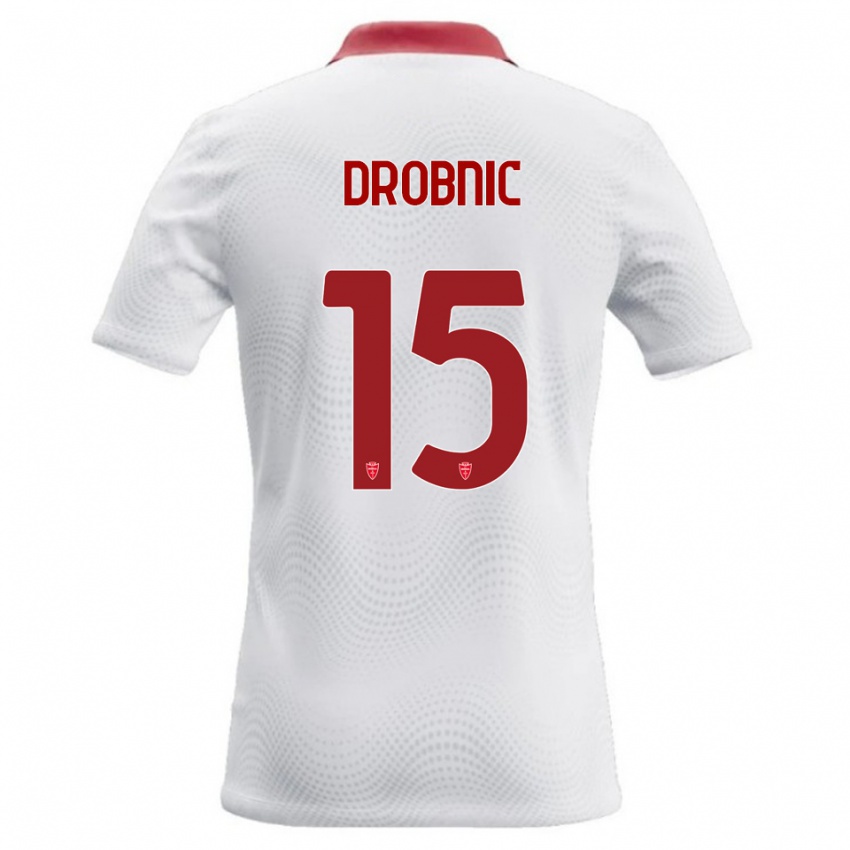 נשים Matic Drobnic #15 לבן אדום הרחק ג'רזי 2026/27 חולצה קצרה