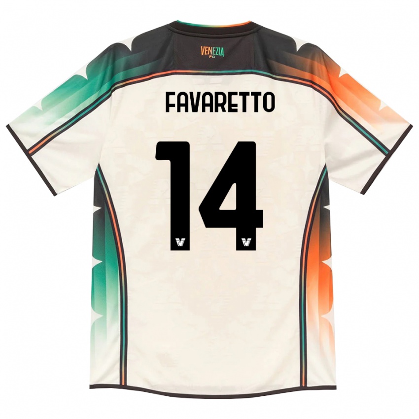נשים Alessio Favaretto #14 תחרה ישנה כתום ירוק הרחק ג'רזי 2026/27 חולצה קצרה