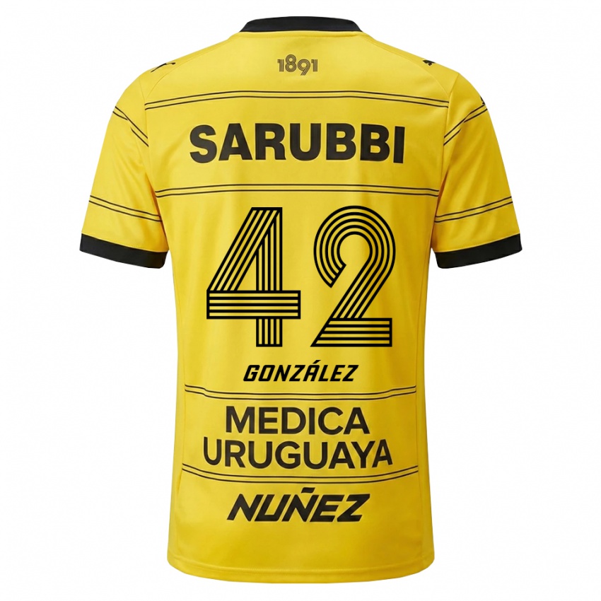 נשים Luciano González #42 צהוב שחור הרחק ג'רזי 2026/27 חולצה קצרה