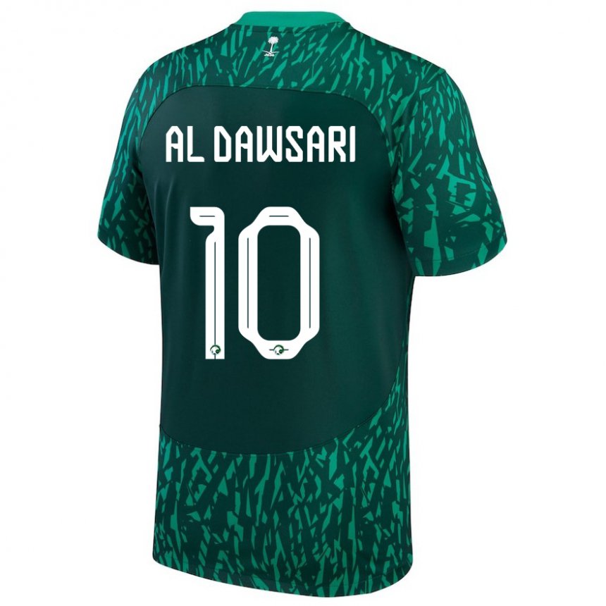ילדים ערב הסעודית סאלאם אל דוסארי #10 ירוק כהה הרחק ג'רזי 22-24 חולצה קצרה