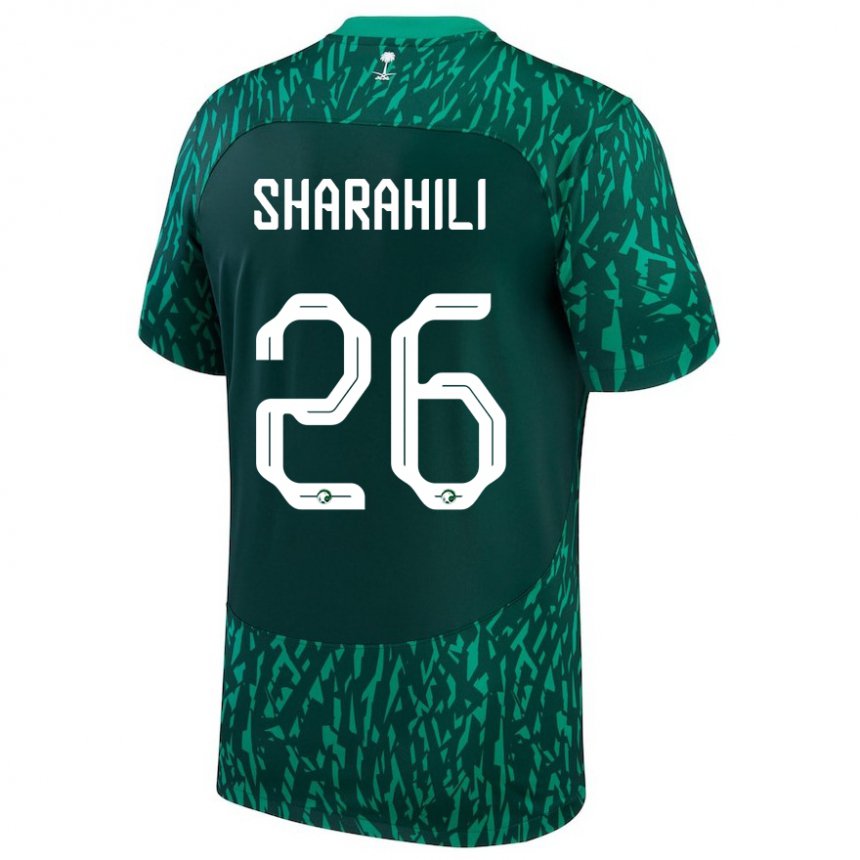 ילדים ערב הסעודית ריאד שראחילי #26 ירוק כהה הרחק ג'רזי 22-24 חולצה קצרה