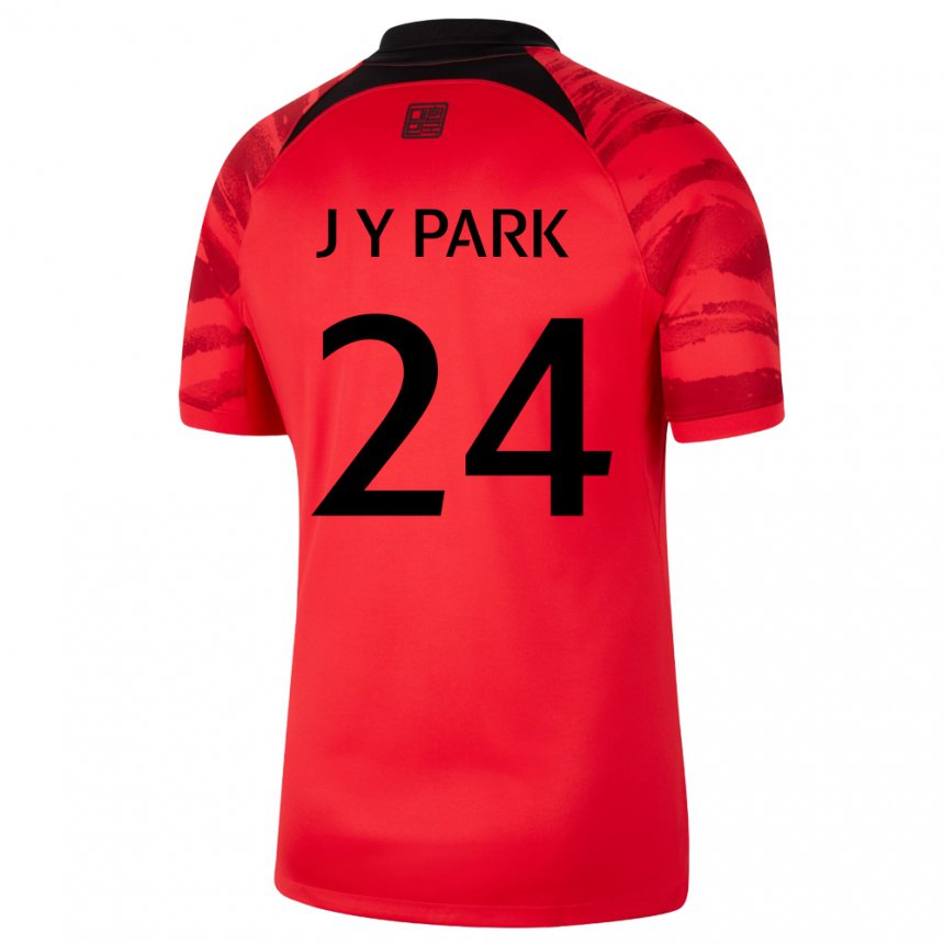 ילדים נבחרת קוריאה פארק ג׳אן-יונג #24 אדום שחור ג'רזי ביתית 22-24 חולצה קצרה