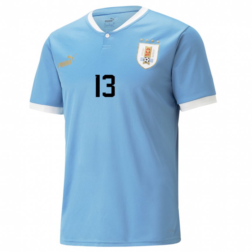 גברים אורוגוואי סופיה אוליברה #13 כָּחוֹל ג'רזי ביתית 22-24 חולצה קצרה