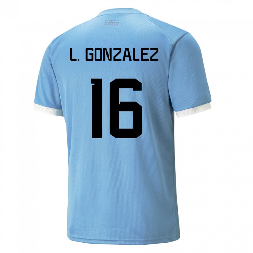 גברים אורוגוואי לורנה גונזלס #16 כָּחוֹל ג'רזי ביתית 22-24 חולצה קצרה