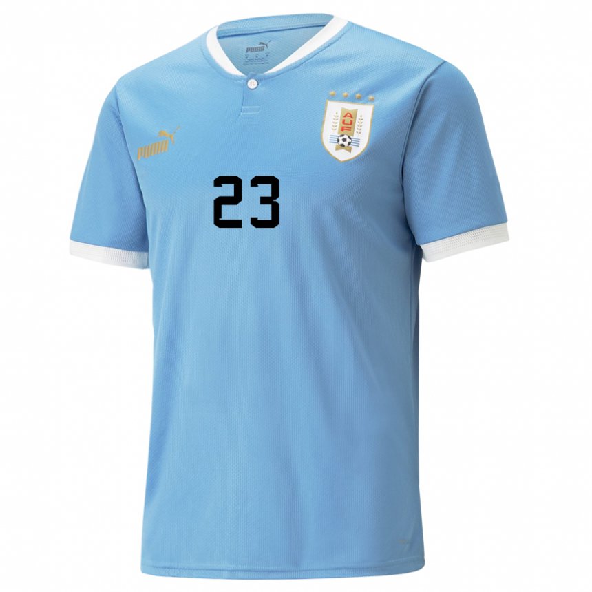 גברים אורוגוואי זולמה דיר #23 כָּחוֹל ג'רזי ביתית 22-24 חולצה קצרה