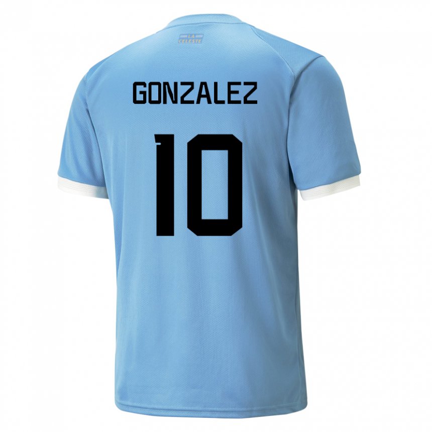 גברים אורוגוואי פרנקו גונזלס #10 כָּחוֹל ג'רזי ביתית 22-24 חולצה קצרה