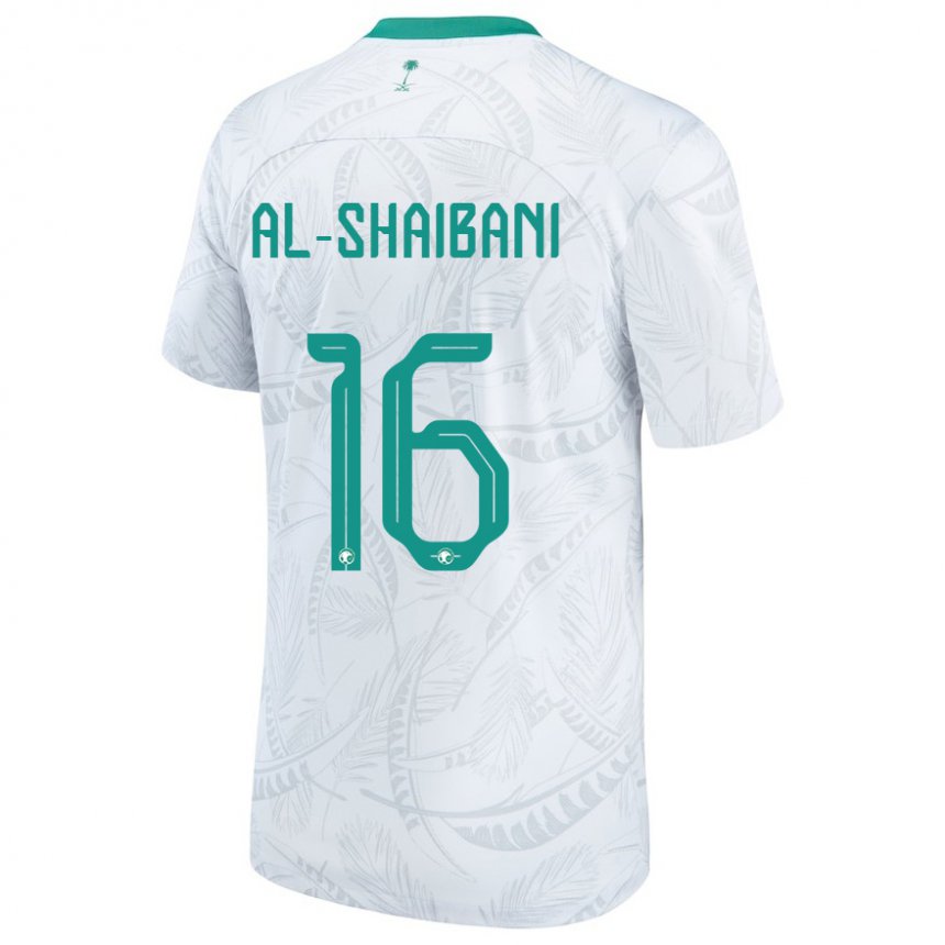 גברים ערב הסעודית אסר אל שייבאני #16 לבן ג'רזי ביתית 22-24 חולצה קצרה