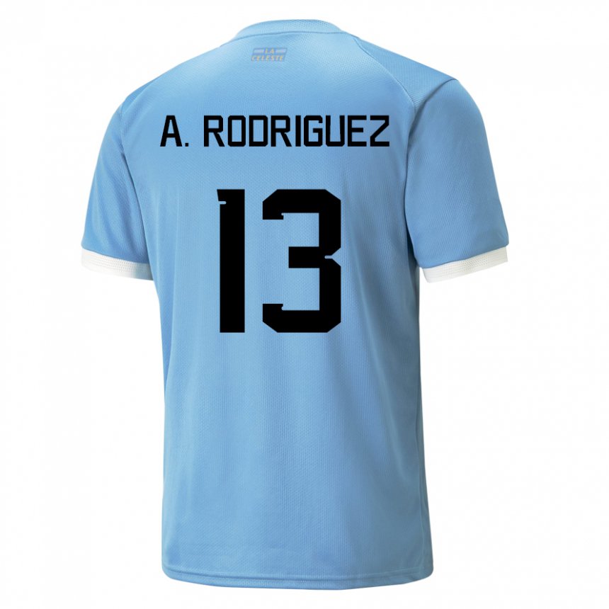נשים אורוגוואי אגוסטין רודריגז #13 כָּחוֹל ג'רזי ביתית 22-24 חולצה קצרה