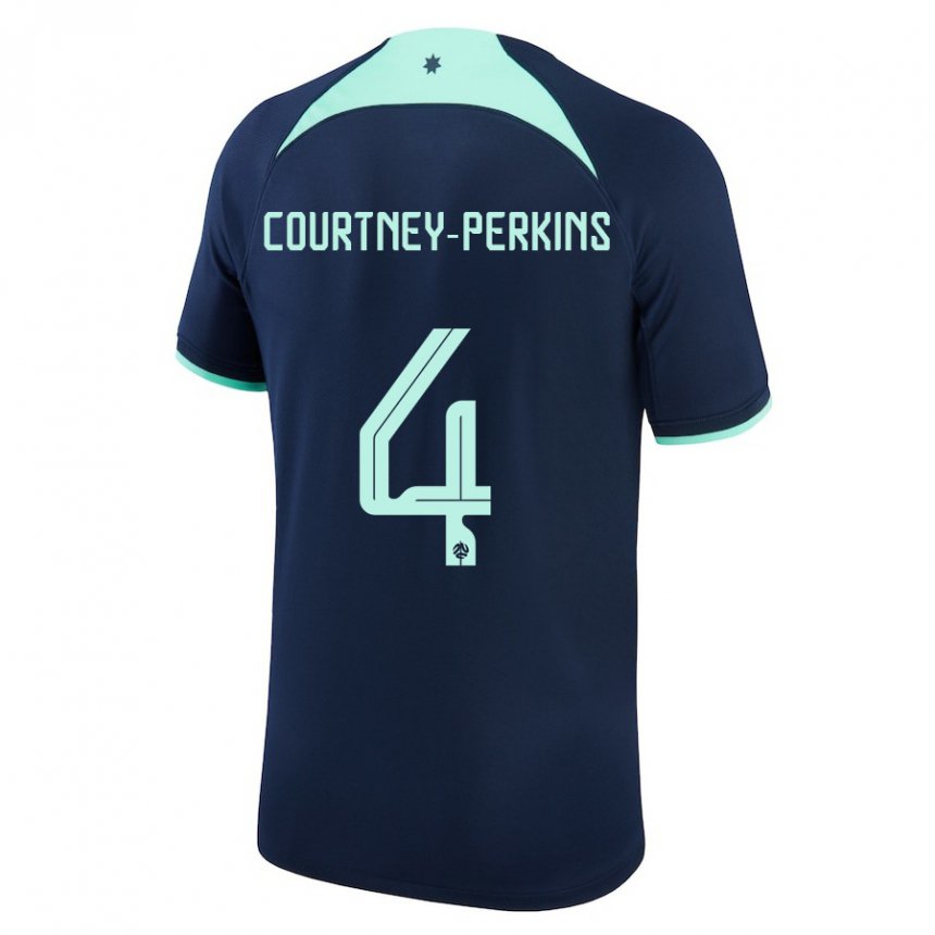 נשים אוסטרליה ג'ורדן קורטני-פרקינס #4 כחול כהה הרחק ג'רזי 22-24 חולצה קצרה