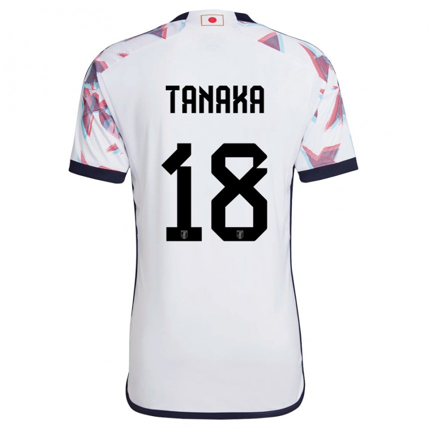 נשים יפן מומוקו טנאקה #18 לבן הרחק ג'רזי 22-24 חולצה קצרה