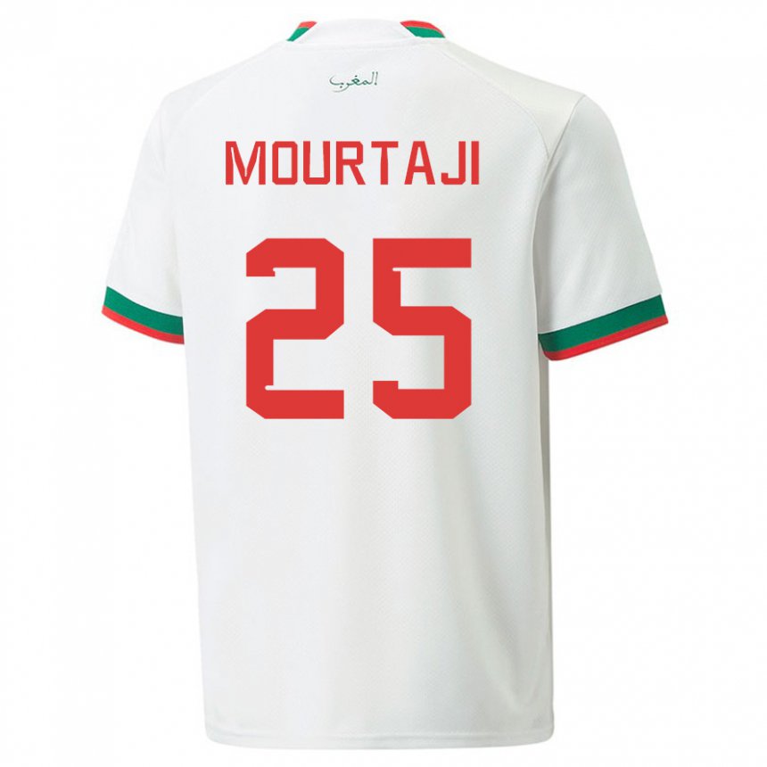 נשים מרוקו חימאה מורטאג'י #25 לבן הרחק ג'רזי 22-24 חולצה קצרה