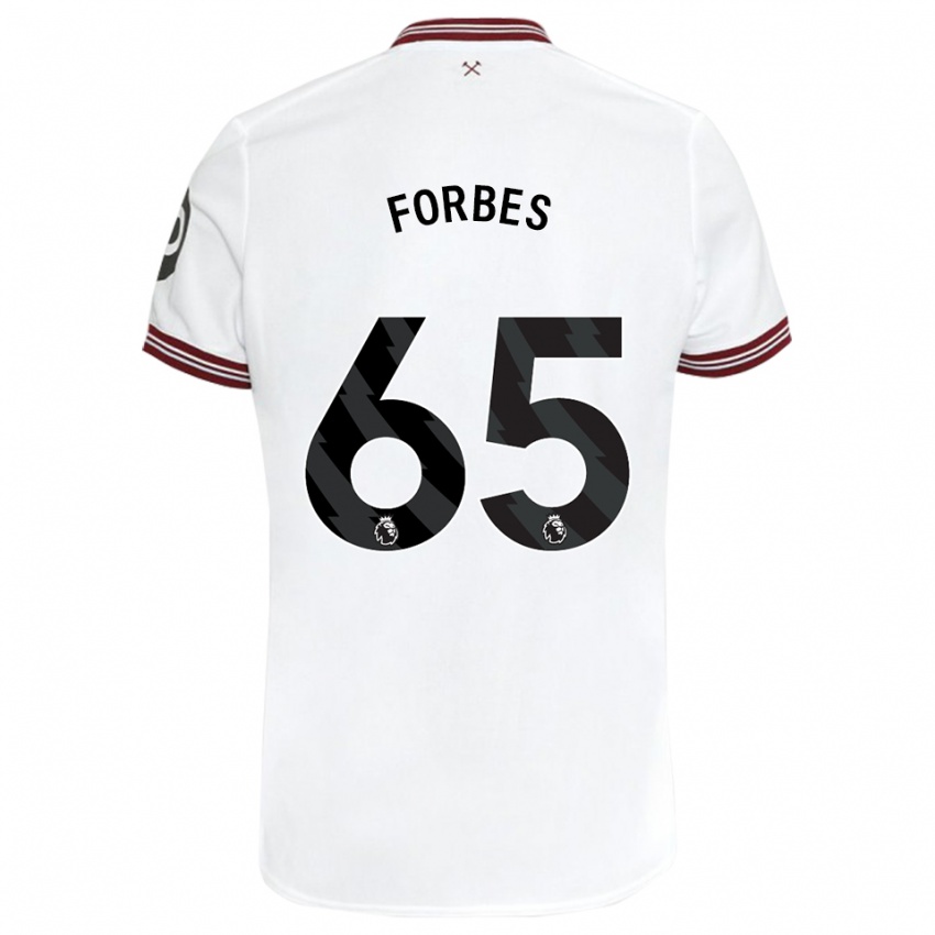 ילדים Michael Forbes #65 לבן הרחק ג'רזי 2023/24 חולצה קצרה