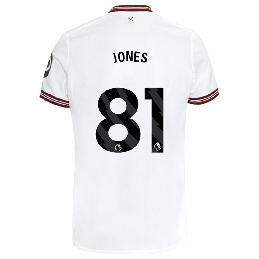 ילדים ליאם ג'ונס #81 לבן הרחק ג'רזי 2023/24 חולצה קצרה
