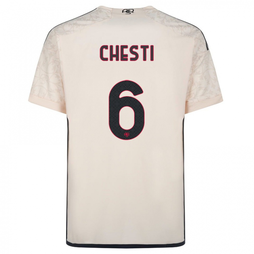 ילדים Francesco Chesti #6 צבע קרם הרחק ג'רזי 2023/24 חולצה קצרה
