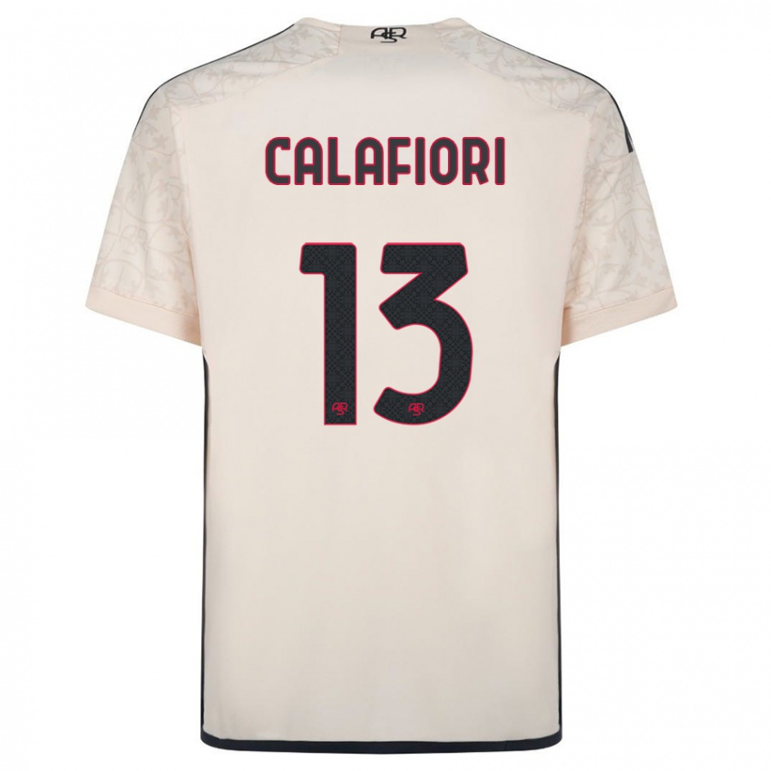 ילדים Riccardo Calafiori #13 צבע קרם הרחק ג'רזי 2023/24 חולצה קצרה