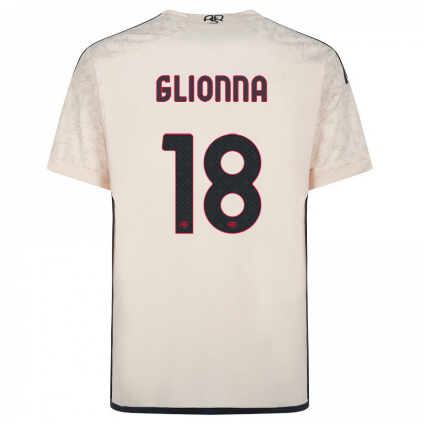 ילדים Benedetta Glionna #18 צבע קרם הרחק ג'רזי 2023/24 חולצה קצרה