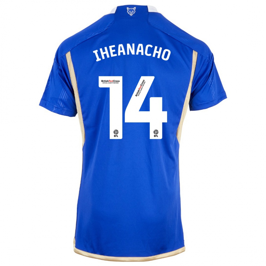 גברים Kelechi Iheanacho #14 כחול מלכותי ג'רזי ביתית 2023/24 חולצה קצרה