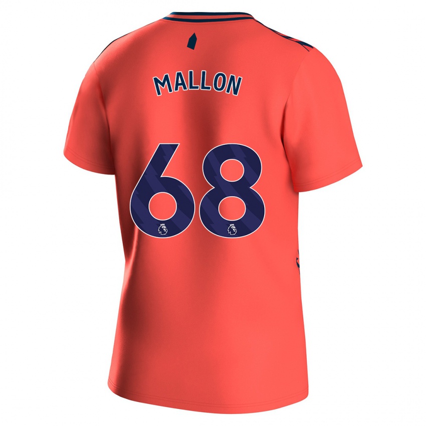 גברים Mathew Mallon #68 אלמוג הרחק ג'רזי 2023/24 חולצה קצרה