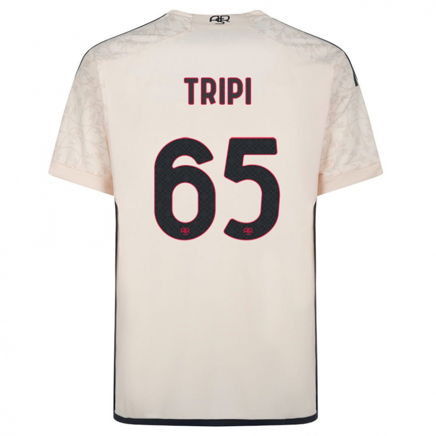 גברים Filippo Tripi #65 צבע קרם הרחק ג'רזי 2023/24 חולצה קצרה