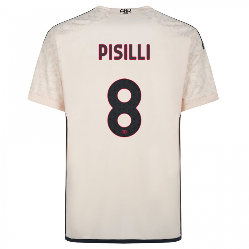 נשים Niccolo Pisilli #8 צבע קרם הרחק ג'רזי 2023/24 חולצה קצרה