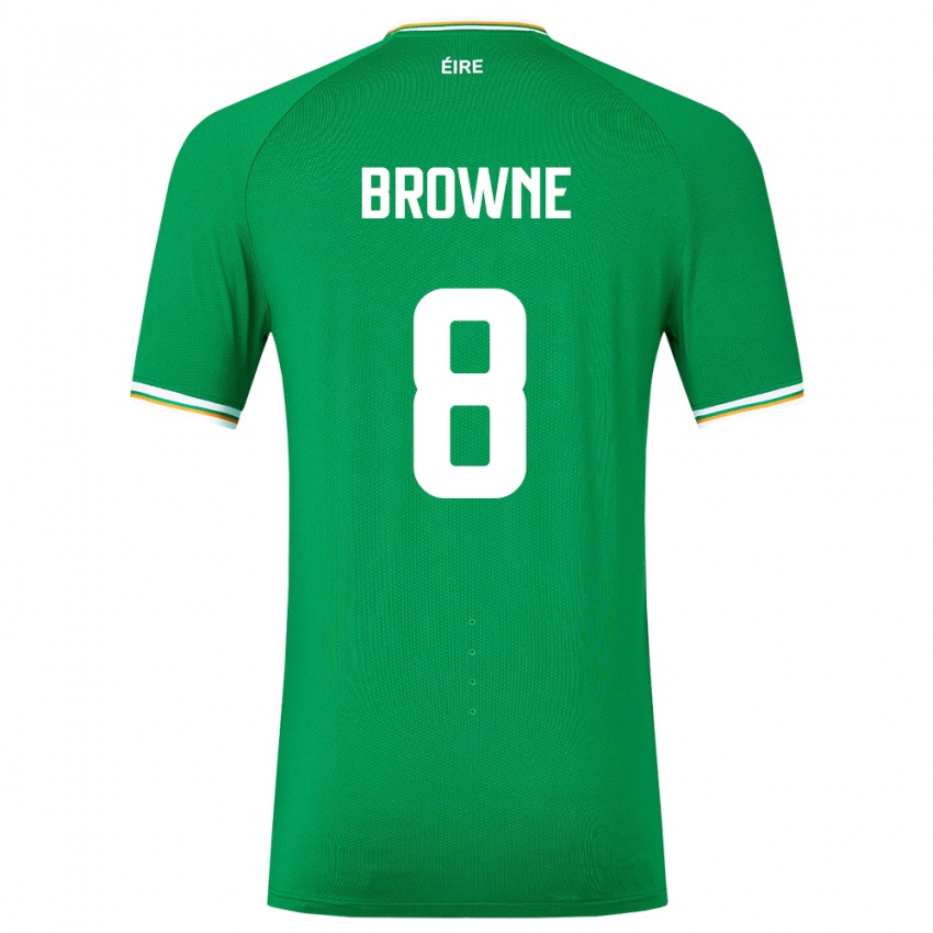 ילדים אירלנד אלן בראון #8 ירוק ג'רזי ביתית 24-26 חולצה קצרה