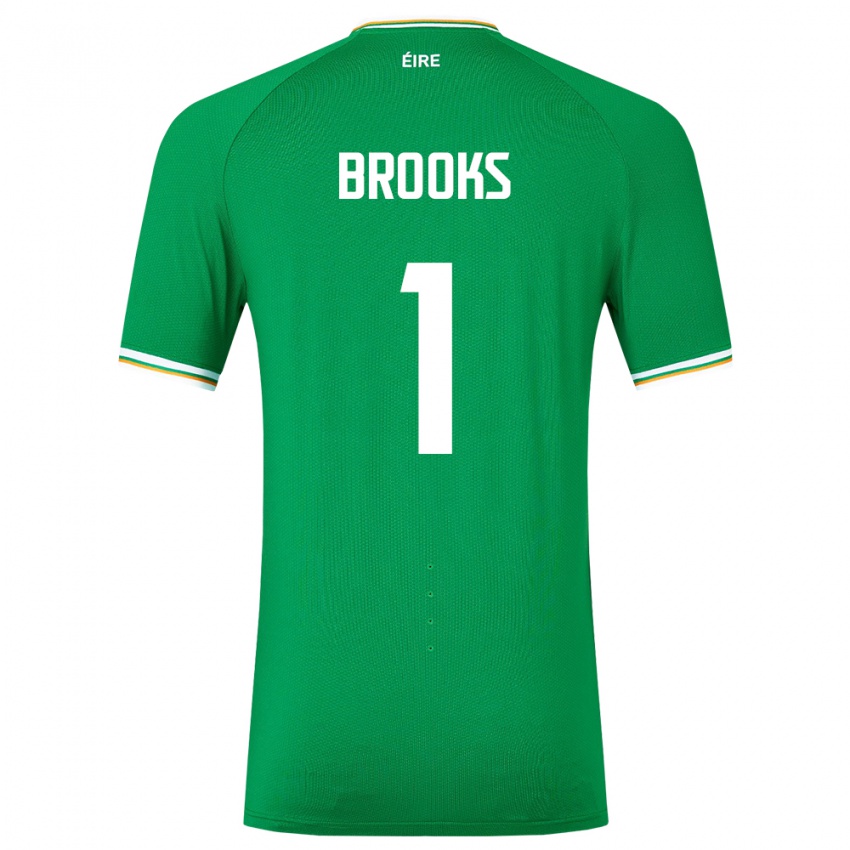 ילדים אירלנד טיירמן ברוקס #1 ירוק ג'רזי ביתית 24-26 חולצה קצרה