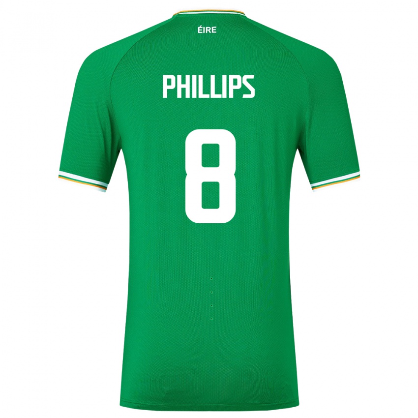 ילדים אירלנד קיליאן פיליפס #8 ירוק ג'רזי ביתית 24-26 חולצה קצרה