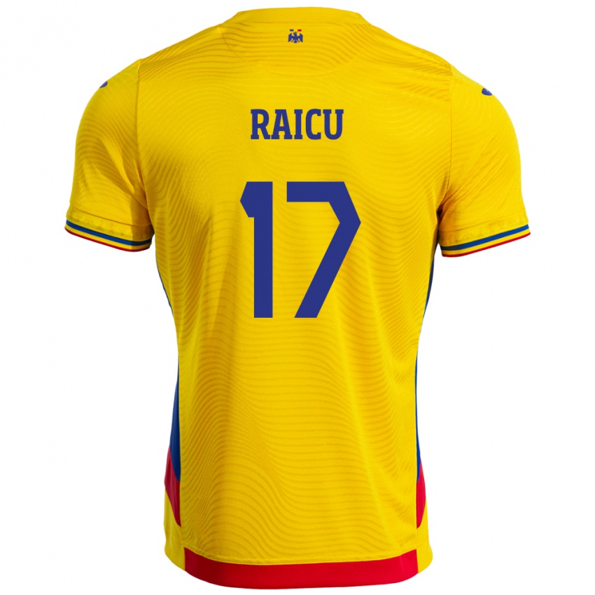 גברים רומניה אלין יונוץ ראיקו #17 צהוב ג'רזי ביתית 24-26 חולצה קצרה