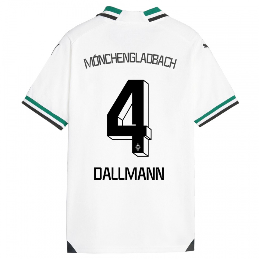 ילדים ג׳ול דלמן #4 לבן ירוק ג'רזי ביתית 2023/24 חולצה קצרה