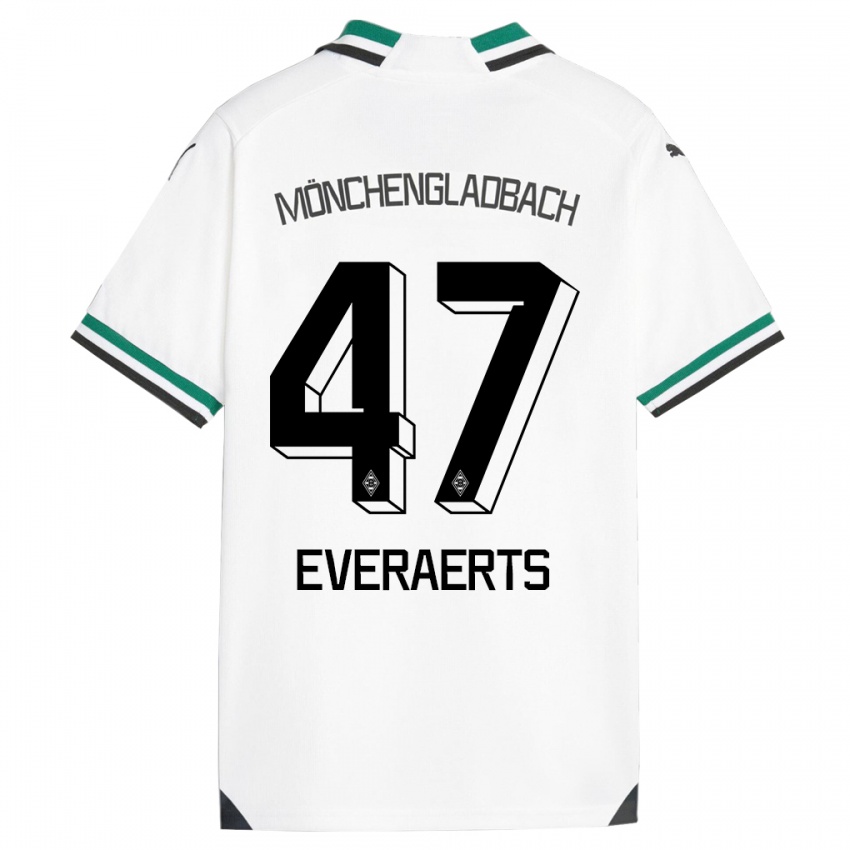 ילדים קים קורנליה גרטרודה אוורארטס #47 לבן ירוק ג'רזי ביתית 2023/24 חולצה קצרה