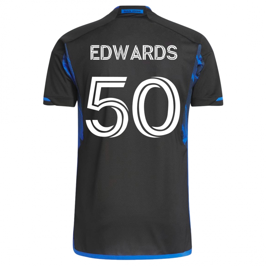 ילדים אהרון אדוארדס #50 כחול שחור ג'רזי ביתית 2023/24 חולצה קצרה