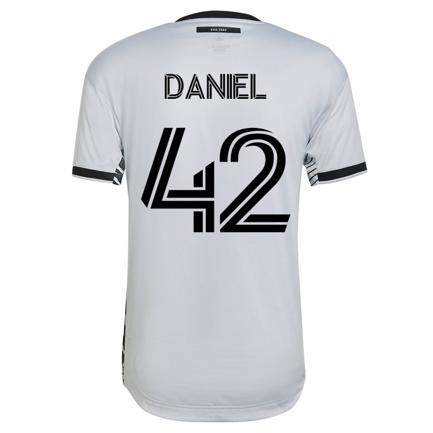 ילדים דניאל #42 לבן הרחק ג'רזי 2023/24 חולצה קצרה