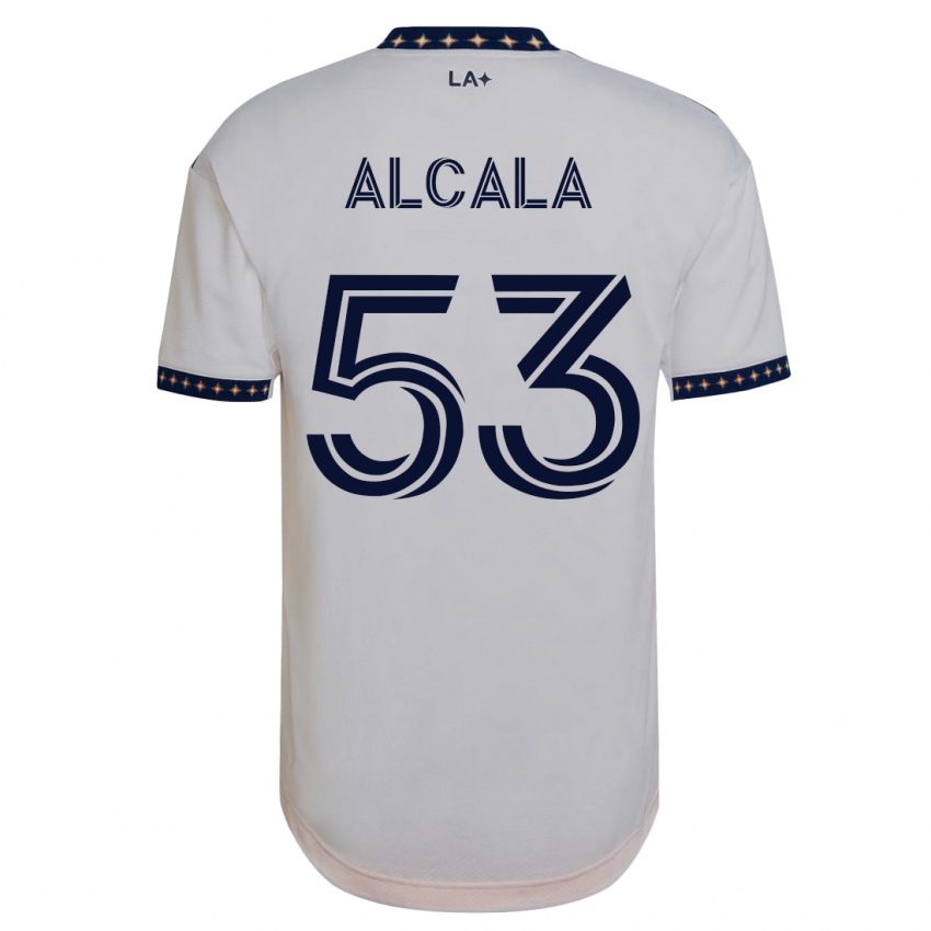 גברים אלכס אלקלה #53 לבן ג'רזי ביתית 2023/24 חולצה קצרה