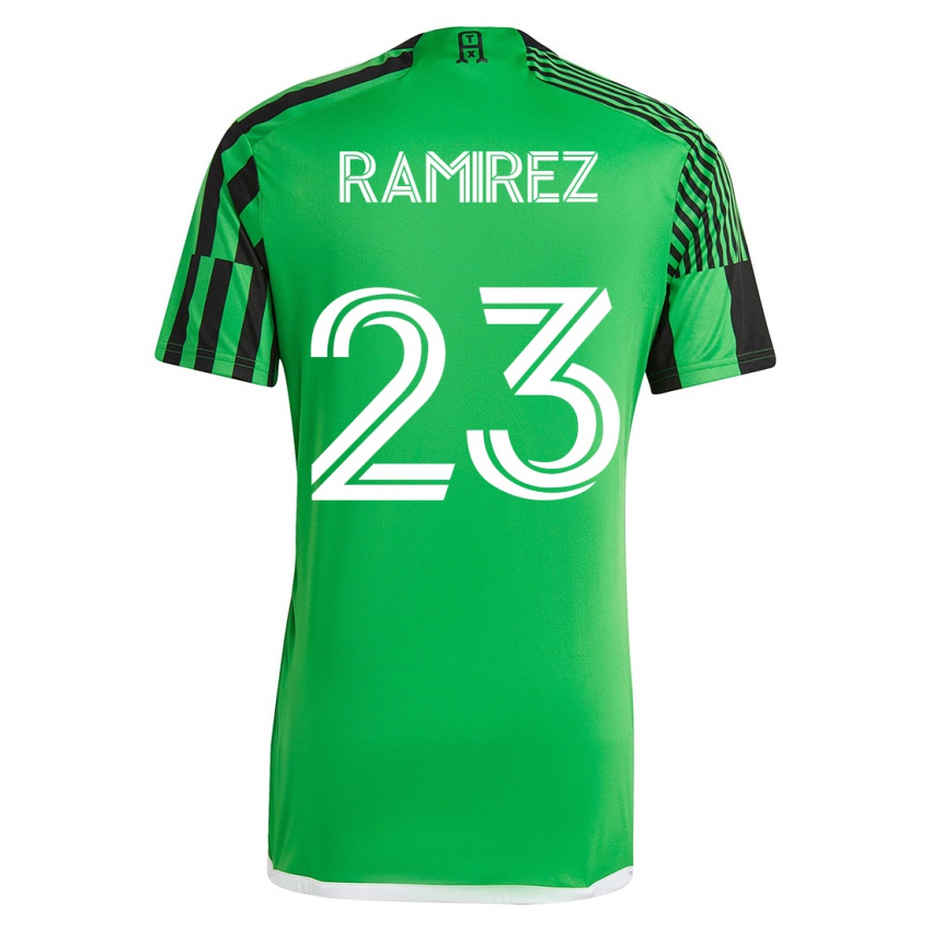 גברים אלונסו רמירז #23 ירוק שחור ג'רזי ביתית 2023/24 חולצה קצרה