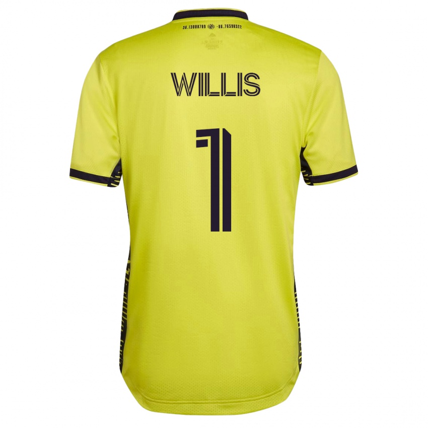 גברים ג'ו ויליס #1 צהוב ג'רזי ביתית 2023/24 חולצה קצרה