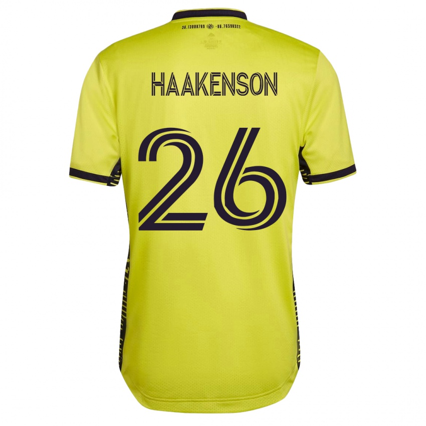 גברים לוק הייקנסון #26 צהוב ג'רזי ביתית 2023/24 חולצה קצרה