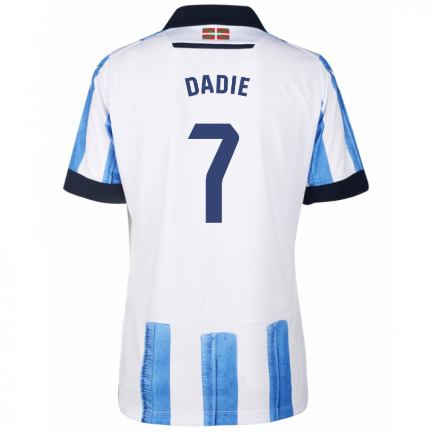גברים Alberto Dadie #7 כחול לבן ג'רזי ביתית 2023/24 חולצה קצרה