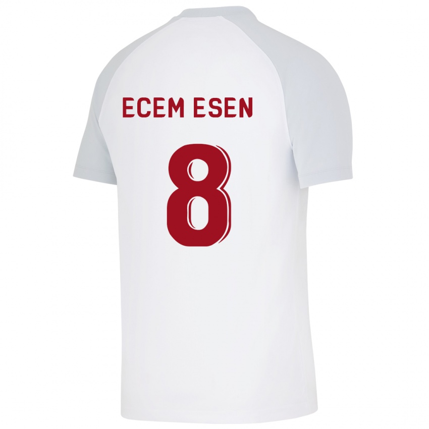 גברים Emine Ecem Esen #8 לבן הרחק ג'רזי 2023/24 חולצה קצרה